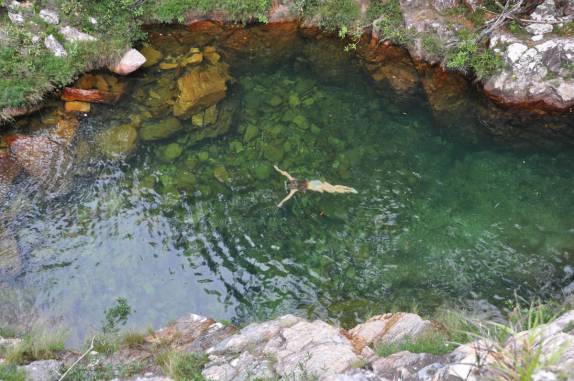Belo poço no rio da Prata,na Chapada dos Veadeiros, região de Cavalcante - GO